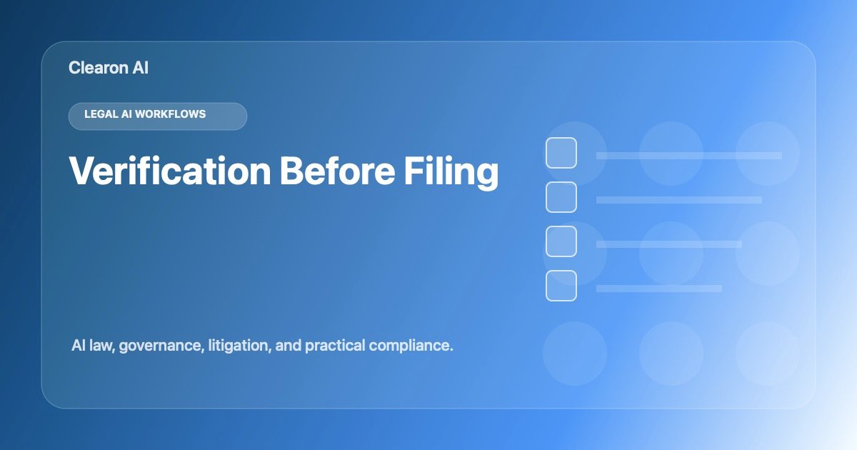 AI-Assisted Legal Filing Verification Checklist