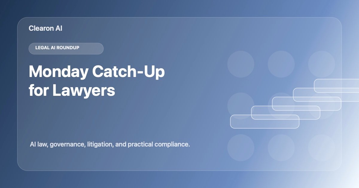 Weekend Legal AI Roundup: What Lawyers Should Catch Up On Monday