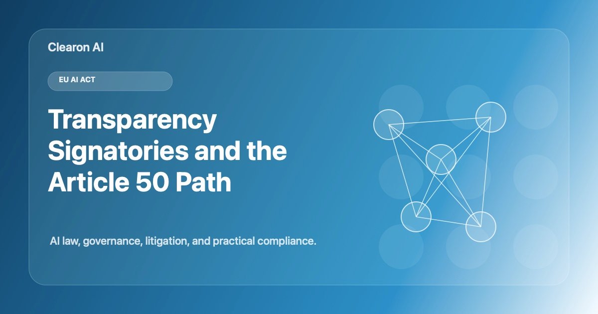 The EU AI Transparency Code Now Has Signatories. That Makes Article 50 Harder To Ignore.