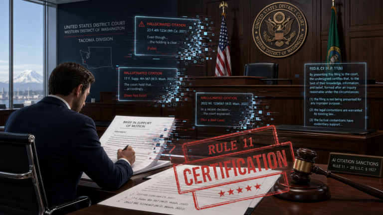 Washington Federal Court: Ignorance of AI Tools Is No Excuse for Hallucinated Citations